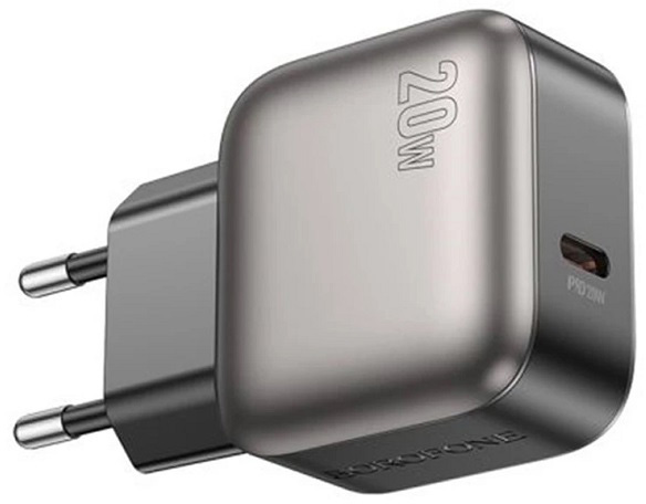 Сетевое зарядное устройство BOROFONE BAS53A Absolute single-port PD20W charger (EU) Black (6941991116179) - Фото 1