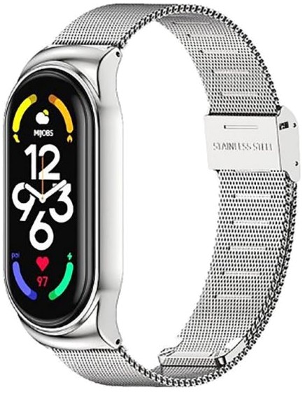 Ремешок для фитнес-браслета BeCover Metal for Xiaomi Mi Smart Band 7 Silver (707494) - Фото 1