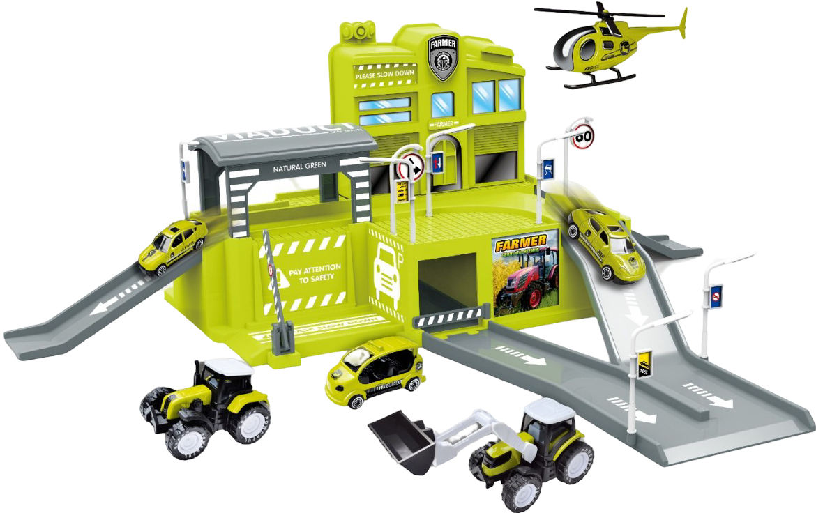 Игровой набор CHENGMEI TOYS автопаркинг с фермерскими машинами (CM559-81) - Фото 1