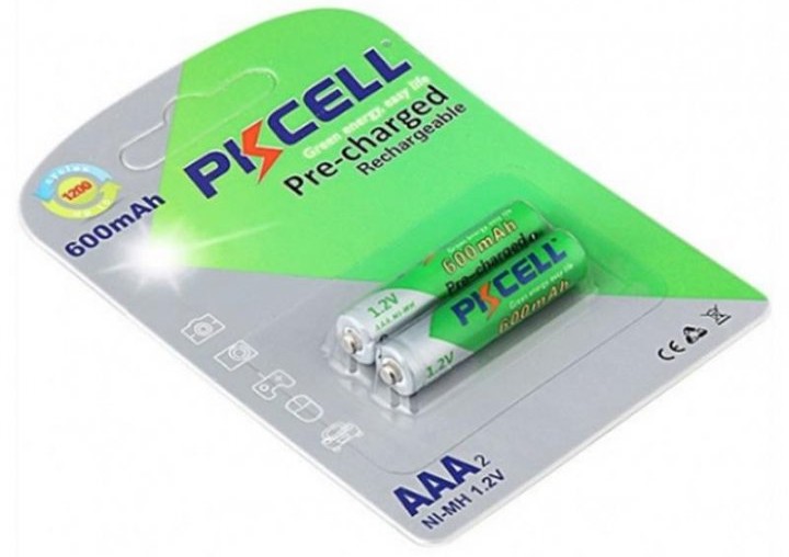 Аккумулятор тип AAA PKCELL Ni-MH AAA/HR03 600 mAh BL 2 шт. (PC/AAA600-2BA/09324) - Фото 1