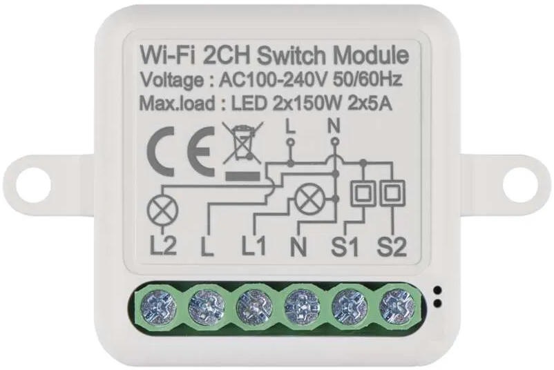 Релейний вимикач EMOS H5106 WIFI, 2-канальний - Фото 1