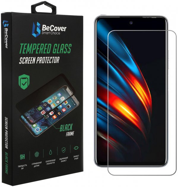 Защитное стекло для смартфона BeCover for Tecno Pova 2 (LE7n) Crystal Clear (707875) - Фото 1