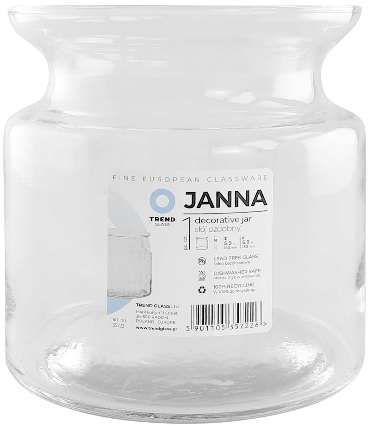 Ваза Trendglass JANNA 15 см (35722) - Фото 1
