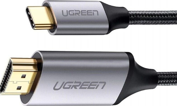 Кабель синхронизации данных UGREEN MM142 Type-C M - HDMI M Cable Alum. 1.5 м Gray\Black (50570) - Фото 1