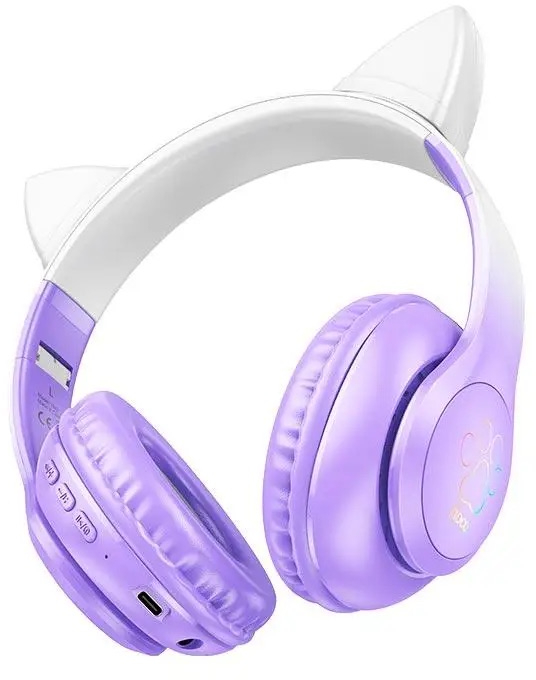 Наушники полноразмерные беспроводные HOCO W42 Cat Purple Grape (6931474795854) - Фото 1