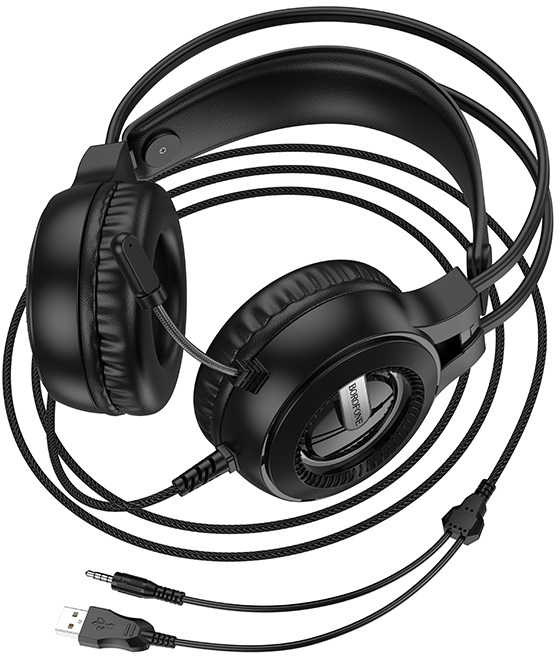 Гарнитура проводная игровая BOROFONE BO111 Eminent Black (6941991119507) - Фото 1