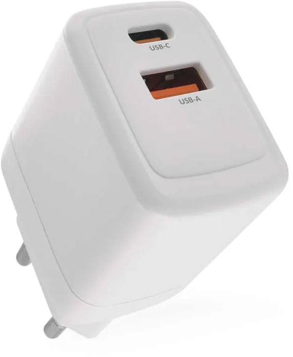Сетевое зарядное устройство EMOS Универсальный USB GAN V02G20 1xUSB-A, 1xUB-C 20W 220V PD - Фото 1
