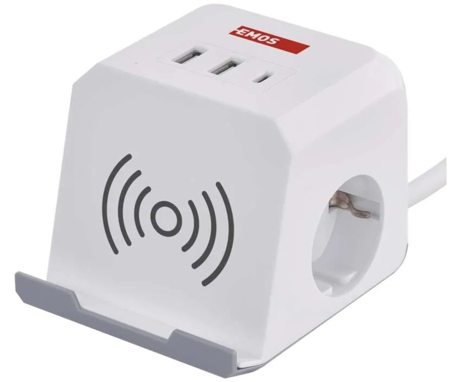 Сетевой фильтр EMOS P0222CQ 2 м 2 розеткиз 2xUSB-A+1 USB-C+Qi - Фото 1