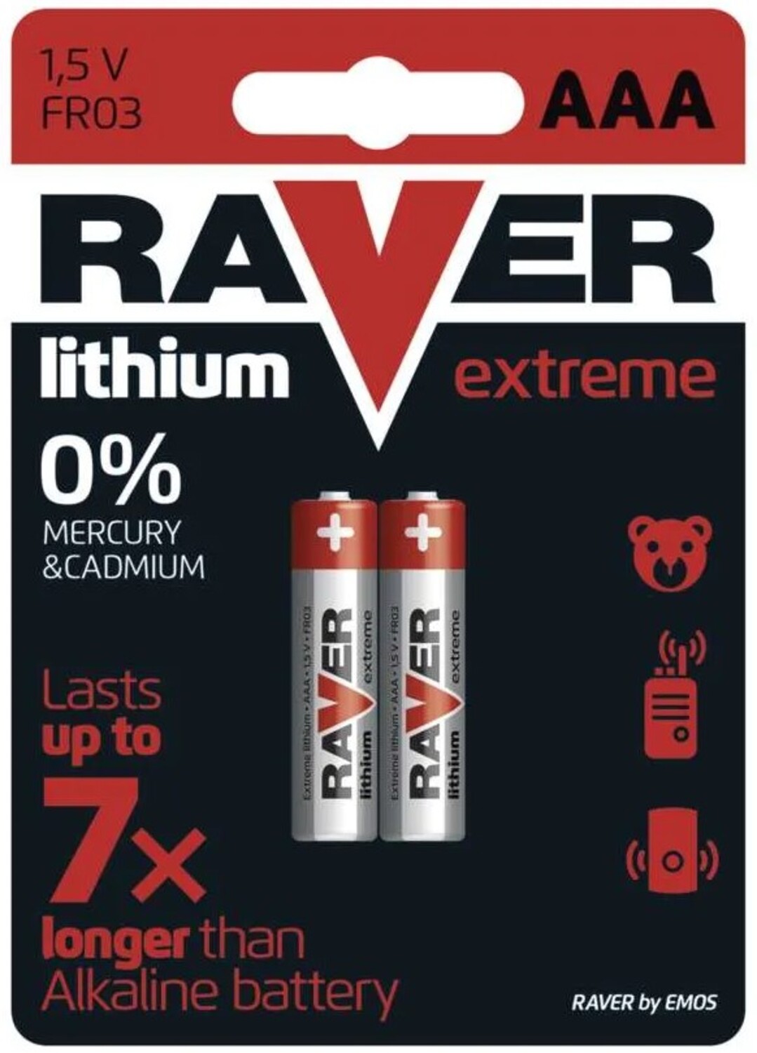Батарейка тип AAA RAVER by EMOS B7811 (ААА) FR03 Литий блистер 2 шт. - Фото 1
