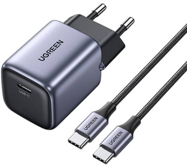 Мережевий зарядний пристрій UGREEN 1xUSB 30W USB-C Gan PD Nexode Mini + PD CD319 (25257) - Фото 1