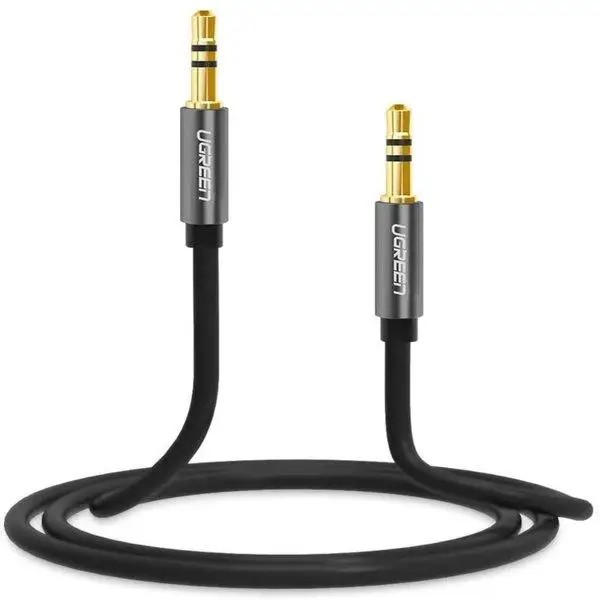 Кабель 3.5 мм - 3.5 мм UGREEN AV119 3.5mm Male to 3.5mm Male Cable 0.5m Black (10732) - Фото 1