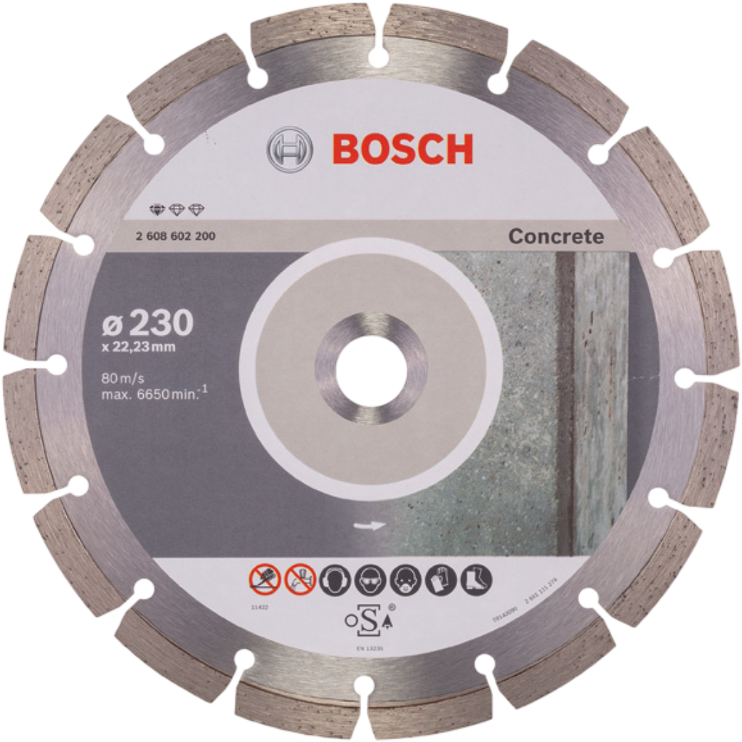 Купити Диск алмазний Bosch Standard for Concrete 230-22.23 (2.608.602.200) - Фото 1 Диск алмазний Bosch Standard for Concrete 230-22.23 (2.608.602.200) - Фото 1