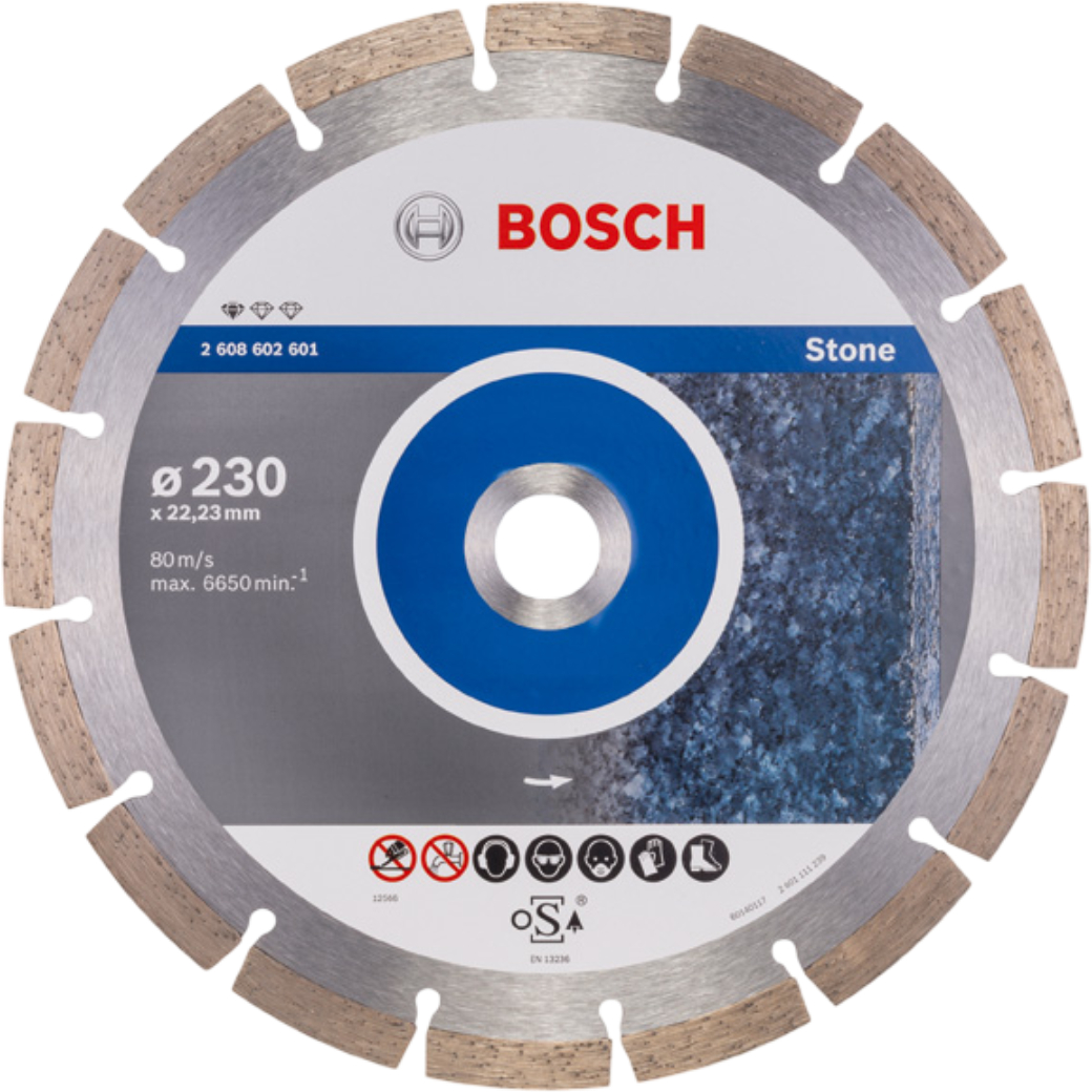 Купить Диск алмазный Bosch Standard for Stone 230x22.23 мм (2.608.602.601) - Фото 1 Диск алмазный Bosch Standard for Stone 230x22.23 мм (2.608.602.601) - Фото 1