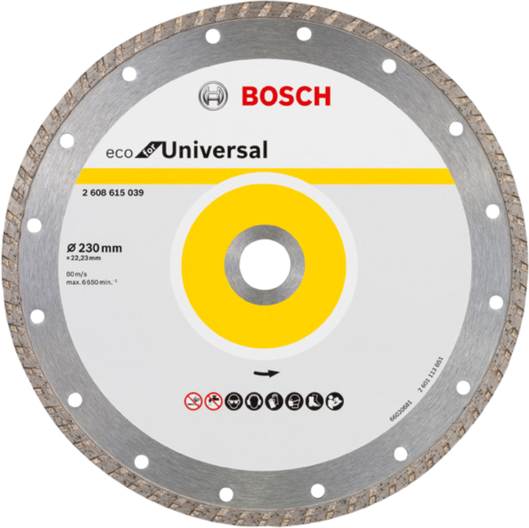 Купити Диск шліфувальний по каменю Bosch ECO Univ.Turbo 230-22.23 (2.608.615.039) - Фото 1 Диск шліфувальний по каменю Bosch ECO Univ.Turbo 230-22.23 (2.608.615.039) - Фото 1