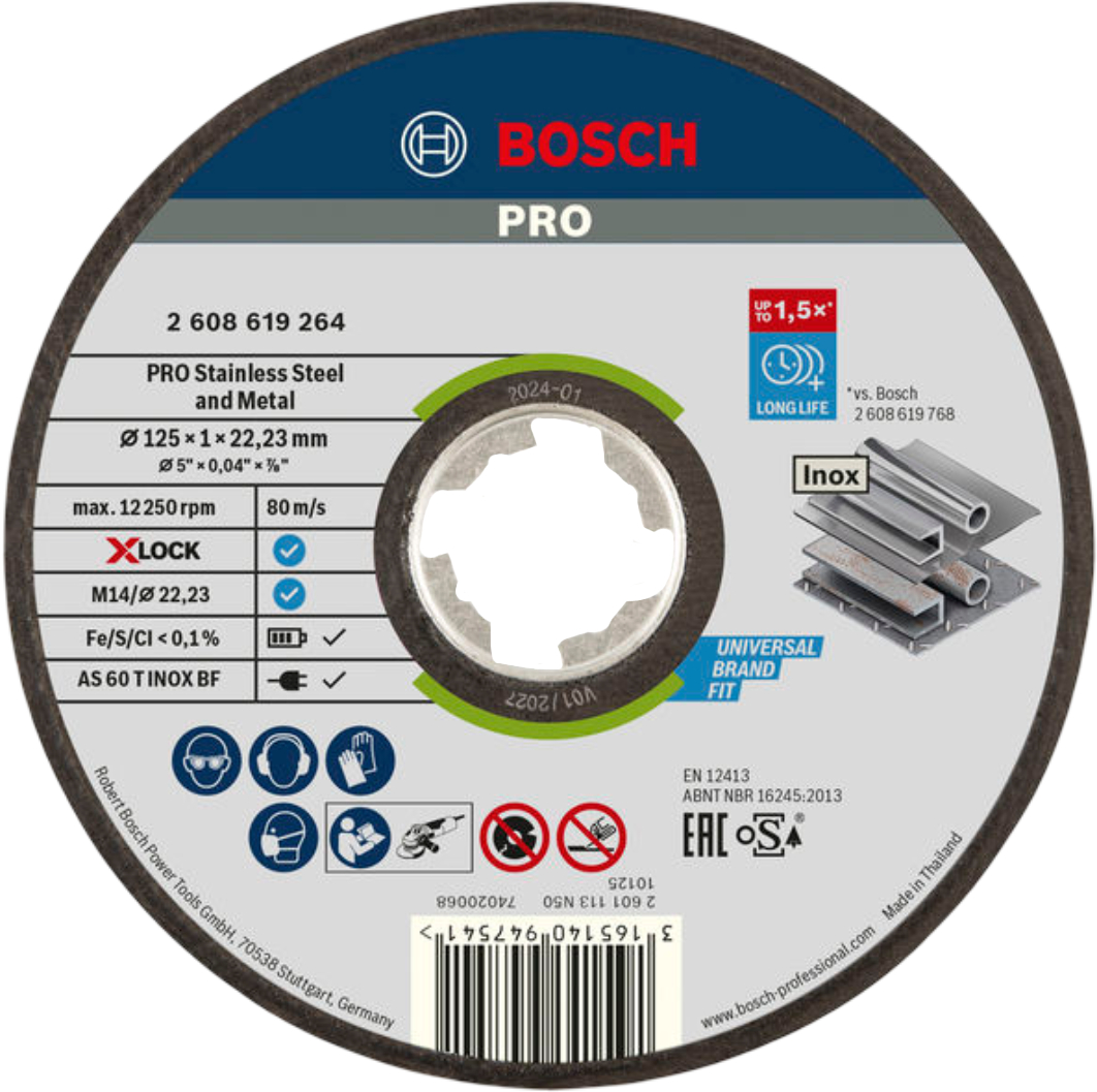 Купити Круг відрізний по металу Bosch X-LOCK Expert for Inox and Metal (2.608.619.264) - Фото 1 Круг відрізний по металу Bosch X-LOCK Expert for Inox and Metal (2.608.619.264) - Фото 1