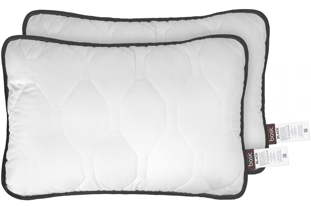 Набор подушек стандартных Sonex Basic Black стеганых антиаллергенных 50x70 см 2 шт. (SO102531) - Фото 1