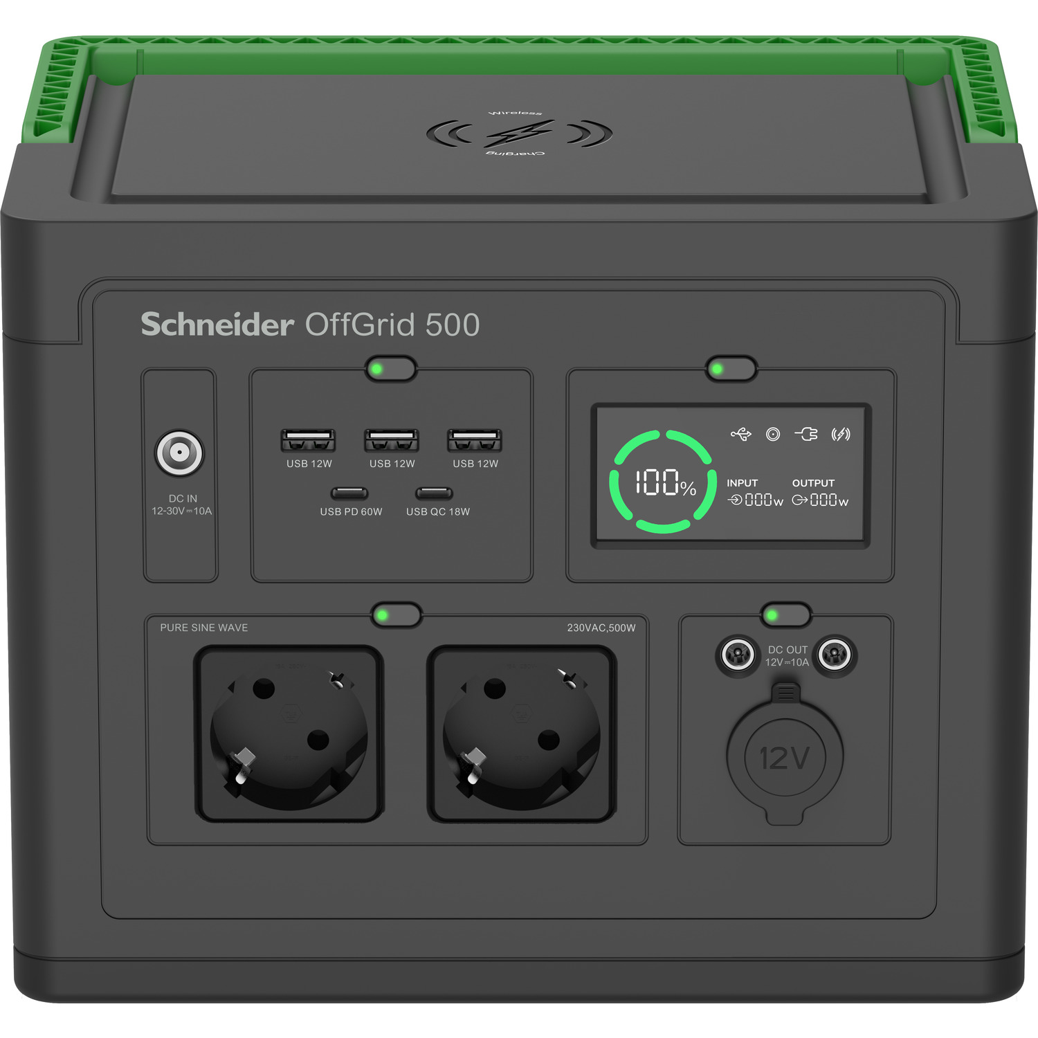 Зарядная станция универсальная APC Schneider OffGrid Portable Power Station 500, 517Wh Lithium-ion, 2 Schuko (PPS500-GR) - Фото 1