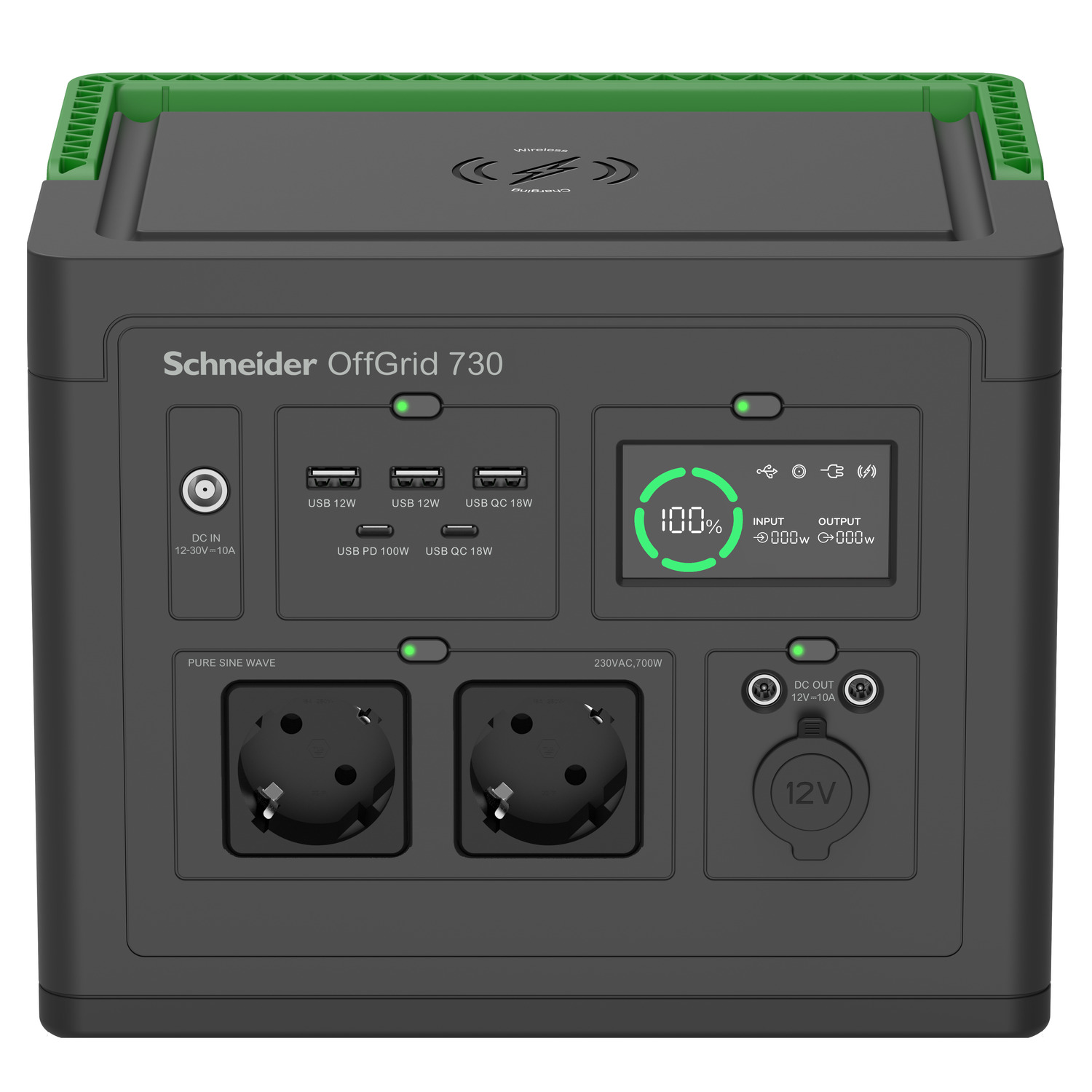 Зарядная станция универсальная APC Schneider OffGrid Portable Power Station 700, 738Wh Lithium-ion, 2 Schuko (PPS730-GR) - Фото 1