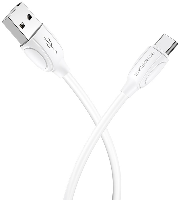 Кабель синхронизации данных BOROFONE BX19 USB to Type-C 3A 1m White (6931474701800) - Фото 1