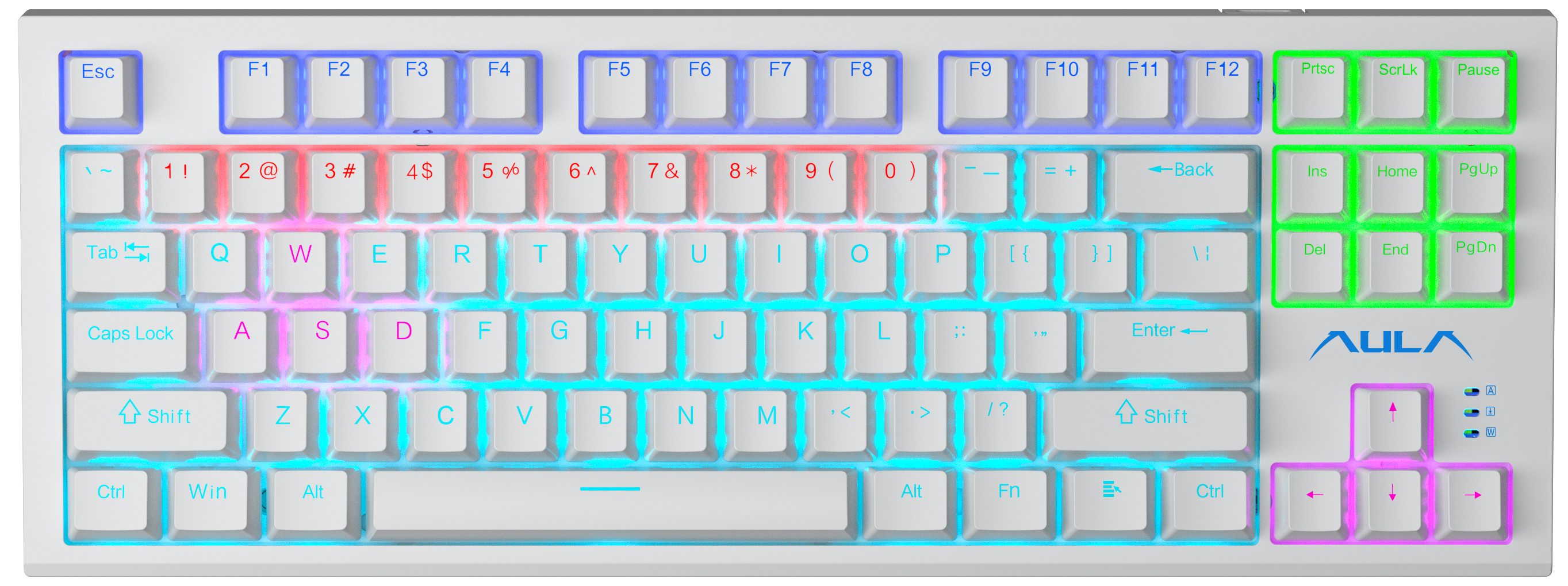 Клавиатура проводная Aula F3032 White keycaps, plus 21 Yellow keys KRGD Red EN/UA (6948391204680) - Фото 1