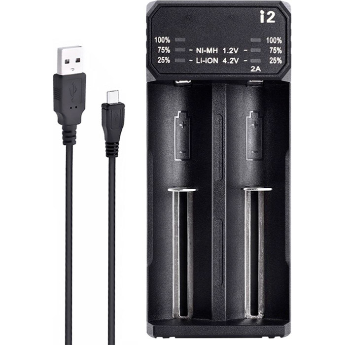 З/устройство для аккумуляторов AA/AAA Essager for 2 LED Black (ECDQ-I201) - Фото 1
