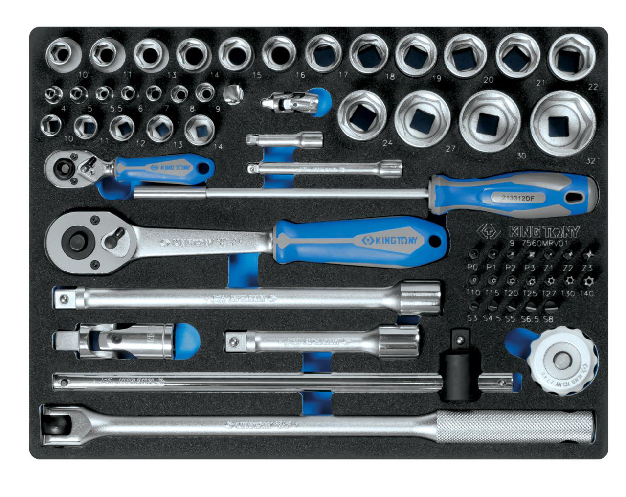 Набір торцевих голівок KING TONY 1/2" 60 шт. (9-7560MRV01) - Фото 1