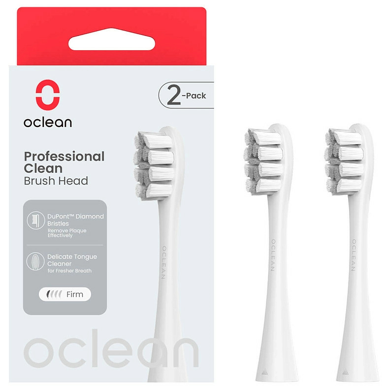 Насадка для зубной щетки Oclean P1C10 Brush Head Grey 2 шт. (6970810554090) - Фото 1