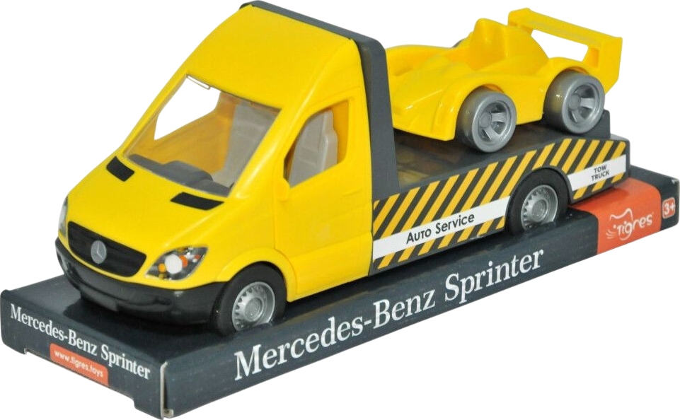 Коллекционная спецтехника Tigres Mercedes-Benz Sprinter эвакуатор Желтый (39711) - Фото 1