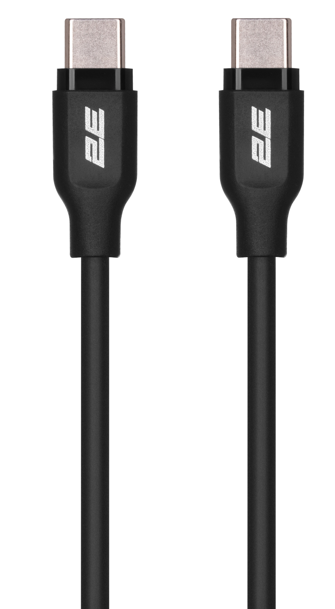 Кабель синхронизации данных 2E USB-C - USB-C Glow 60W 1 m Black (2E-CCCC-BL) - Фото 1
