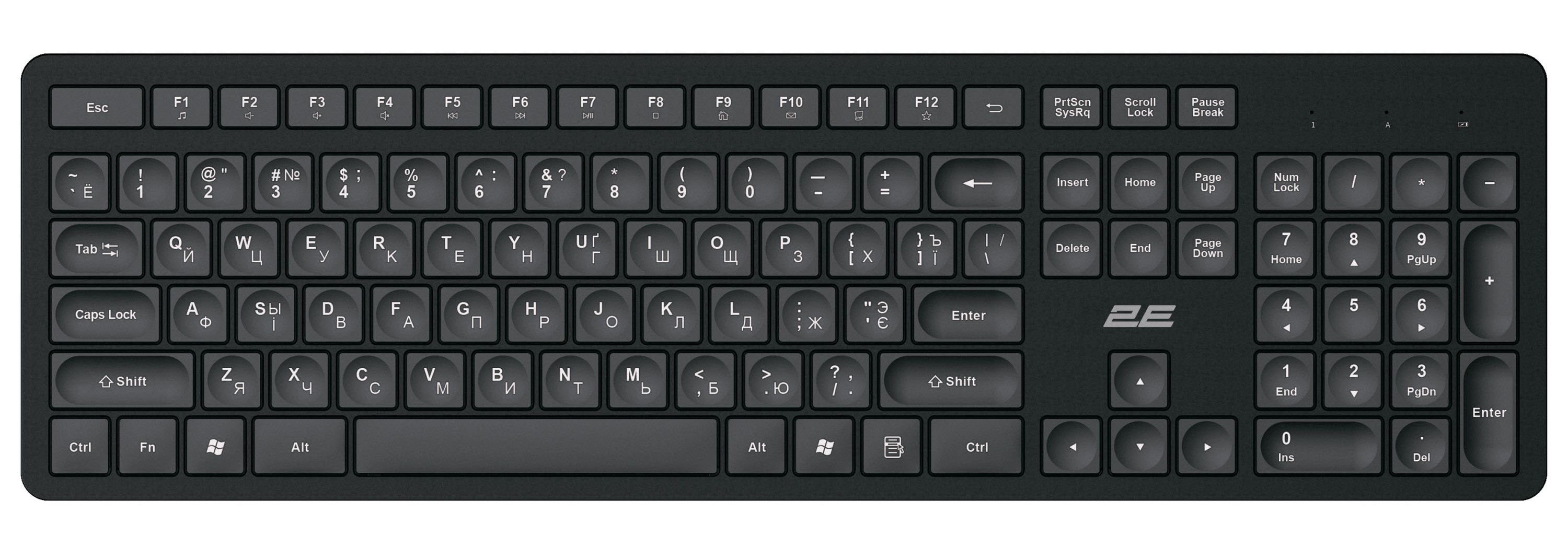 Клавіатура бездротова 2E KS260 Black (2E-KS260WB_CI) - Фото 1