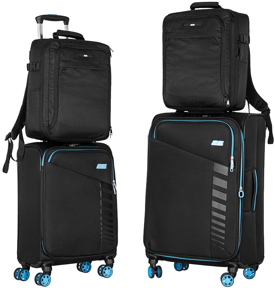 Чемодан 2E Trek (M+S) + 2 рюкзака Cabin (2E-BPET-CABIN-BK) - Фото 1