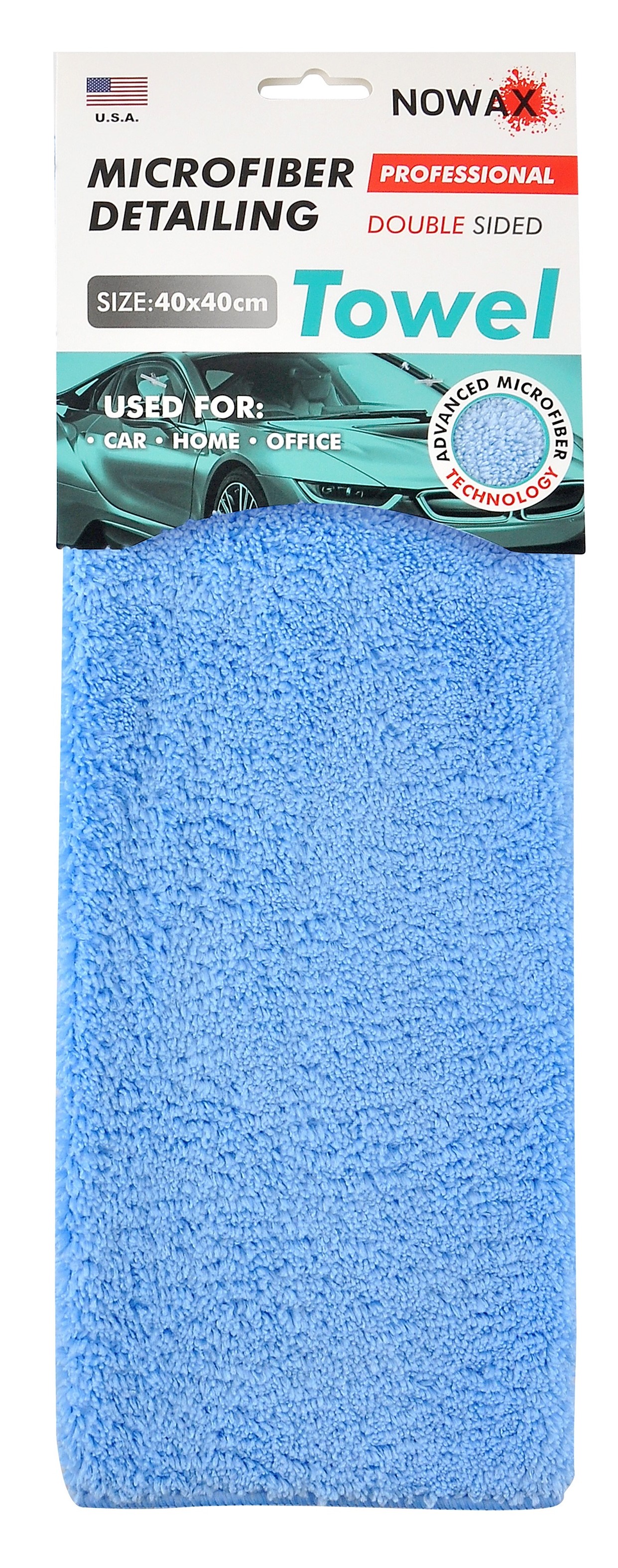 Автомобільна серветка NOWAX For Detaling double-sided 40х40 см блакитна (NX68442) - Фото 1