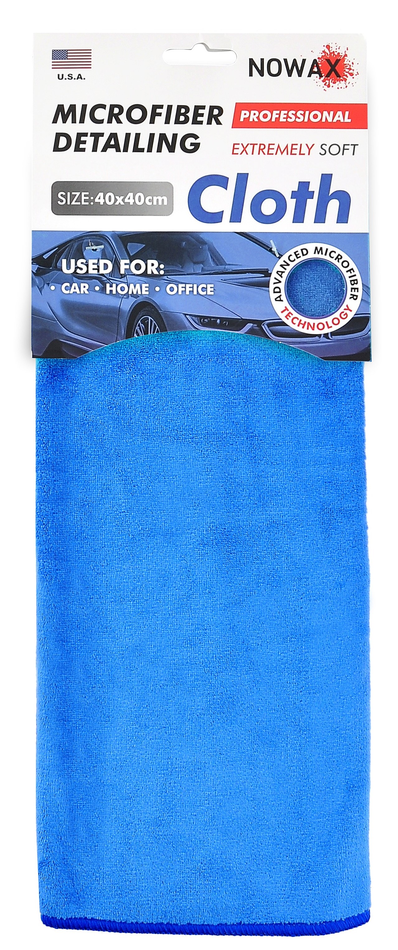 Автомобільна серветка NOWAX For Detaling ultra-soft 40х40 см синя (NX68440) - Фото 1