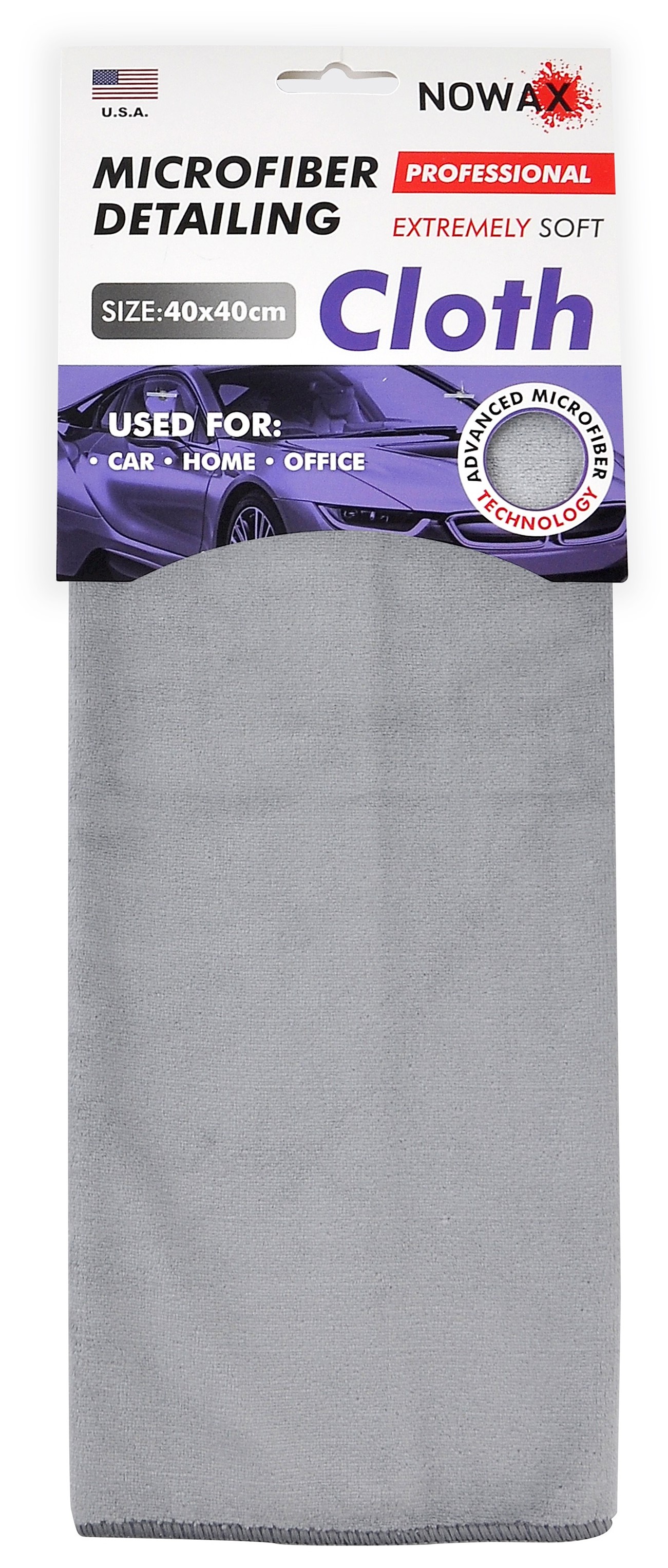 Автомобільна серветка NOWAX For Detaling ultra-soft 40х40 см сіра (NX68441) - Фото 1