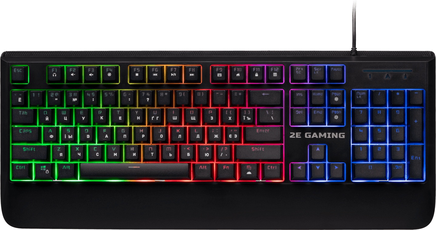 Клавиатура проводная игровая 2E KG325 LED USB Black Ukr (2E-KG325UB) - Фото 1