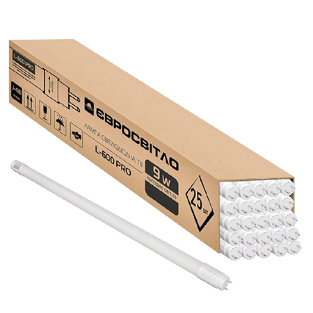 Купить Лампочка светодиодная Євросвітло PRO 9Вт 6400K L-600 T8 G13 25 шт. (000059480) - Фото 1 Лампочка светодиодная Євросвітло PRO 9Вт 6400K L-600 T8 G13 25 шт. (000059480) - Фото 1