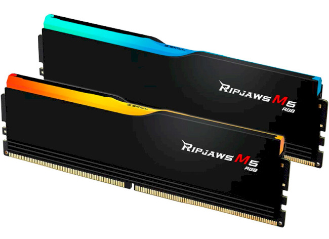 Память DDR G.Skill Ripjaws M5 RGB Black DDR5-6000 64GB (2x32GB) (F5-6000J3238G32GX2-RM5RK) - Фото 1
