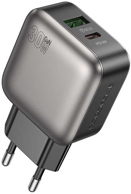 Сетевое зарядное устройство BOROFONE BAS55A Absolute PD30W+QC3.0 charger(EU) Black (6941991116230) - Фото 1