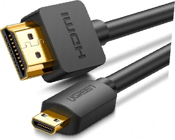 Кабель HDMI UGREEN HD127 microHDMI to HDMI, 1 m, v2.0 UltraHD 4K-3D Black (30148) - Фото 1