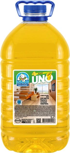 Средство по уходу за напольными покрытиями BALU для мытья, Лимон, 5 л - Фото 1
