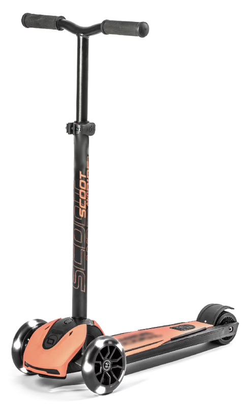 Трёхколёсный самокат Scoot&Ride Highwaykick-5 со светящимися колесами Персик (SR-190117-PEACH) - Фото 1