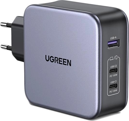 Сетевое зарядное устройство UGREEN CD289 GaN Fast Charger 140W with Cable Gray (90549) - Фото 1