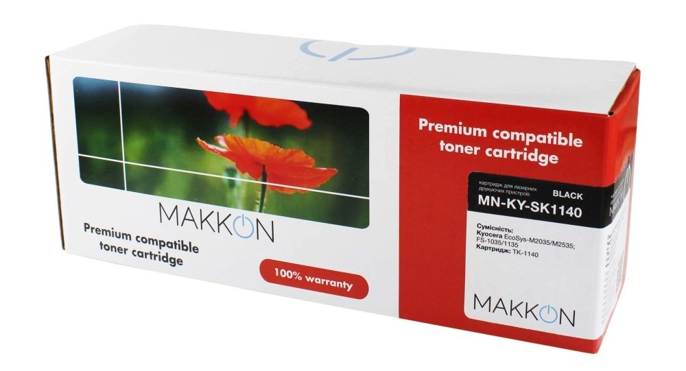 Картридж-тонер Makkon сумісний аналог Kyocera TK-1140 (MN-KY-SK1140) - Фото 1