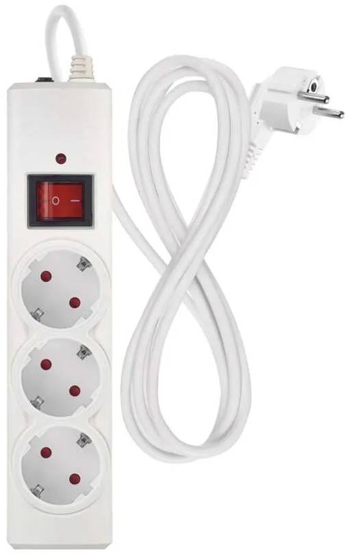 Купить Сетевой фильтр EMOS P54213,3 розетки,1,5м.10A 2300Вт белый - Фото 1 Сетевой фильтр EMOS P54213,3 розетки,1,5м.10A 2300Вт белый - Фото 1