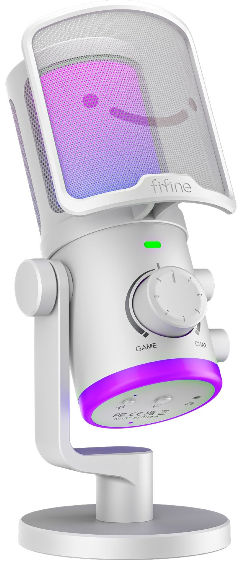 Микрофон для компьютера проводной Fifine AM6W USB White - Фото 1