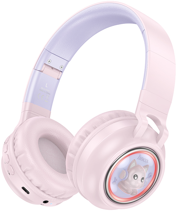 Наушники накладные беспроводные HOCO W50 Cute fun BT headphones Pink (6942007619585) - Фото 1