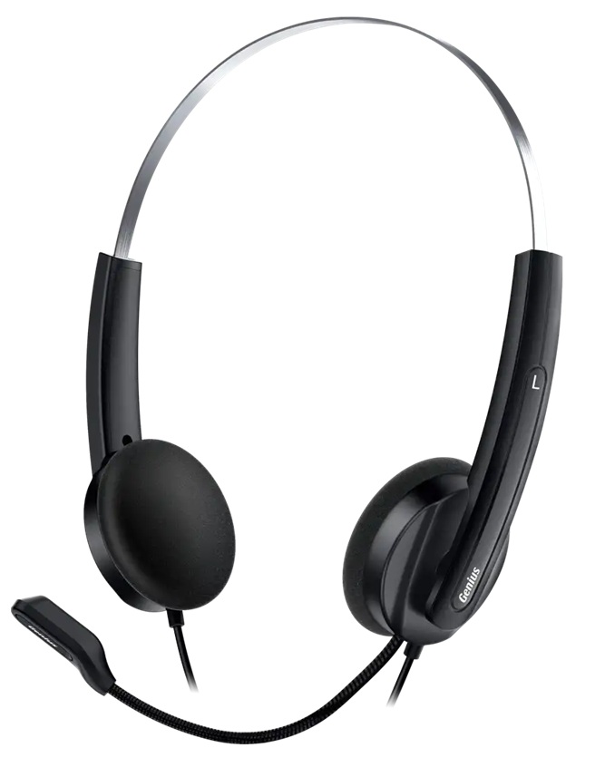 Наушники накладные проводные Genius HS-220U USB-C 2.4m Black (31710032401) - Фото 1