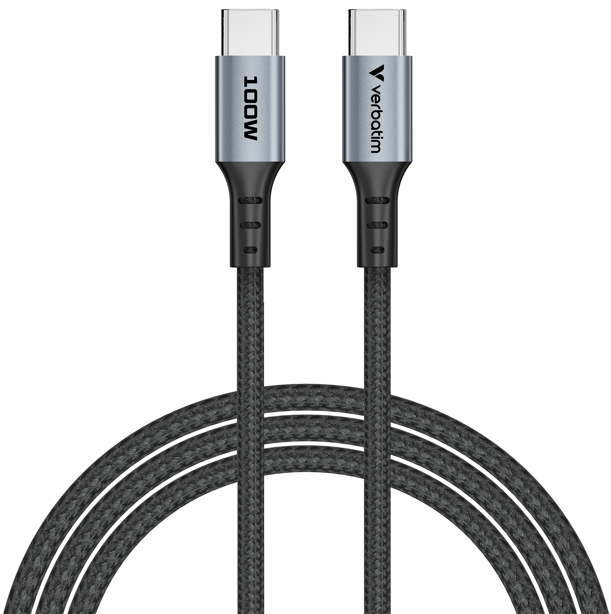 Кабель синхронизации данных Verbatim 100 Вт USB-C–USB-C 120 см Black (31846) - Фото 1