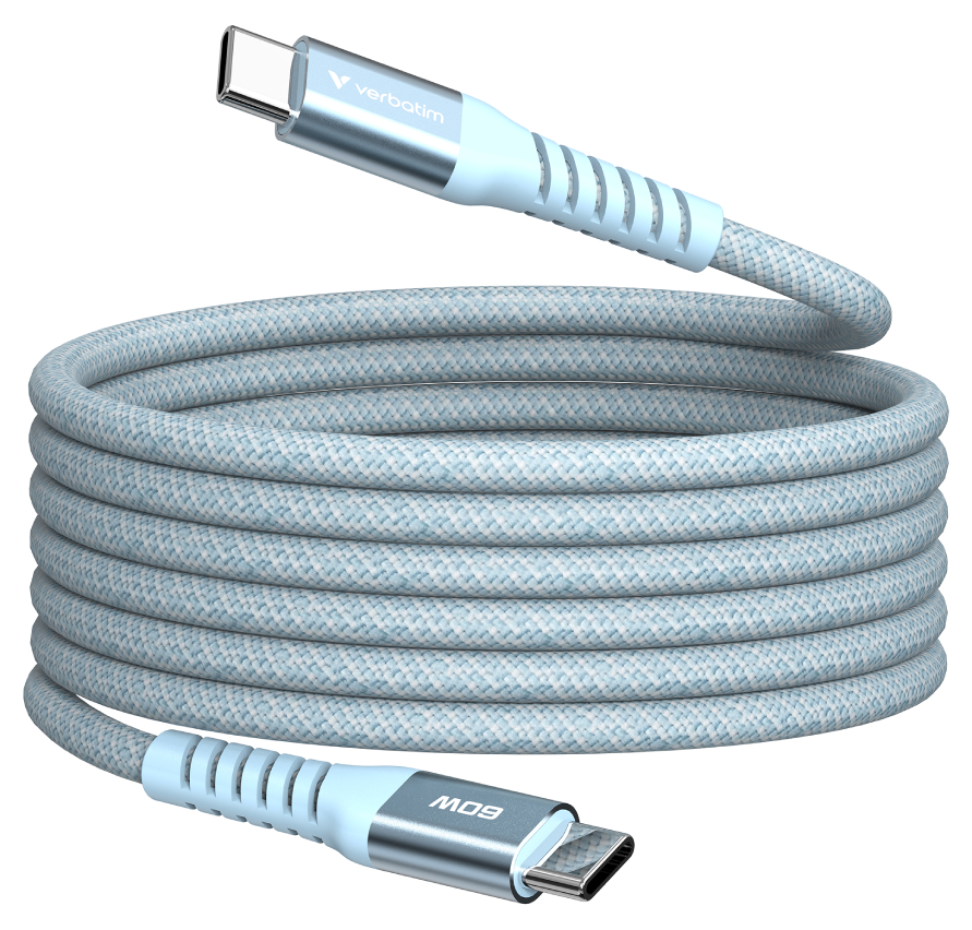 Кабель синхронизации данных Verbatim 60 Вт USB-C–USB-C 120 см Blue (31852) - Фото 1