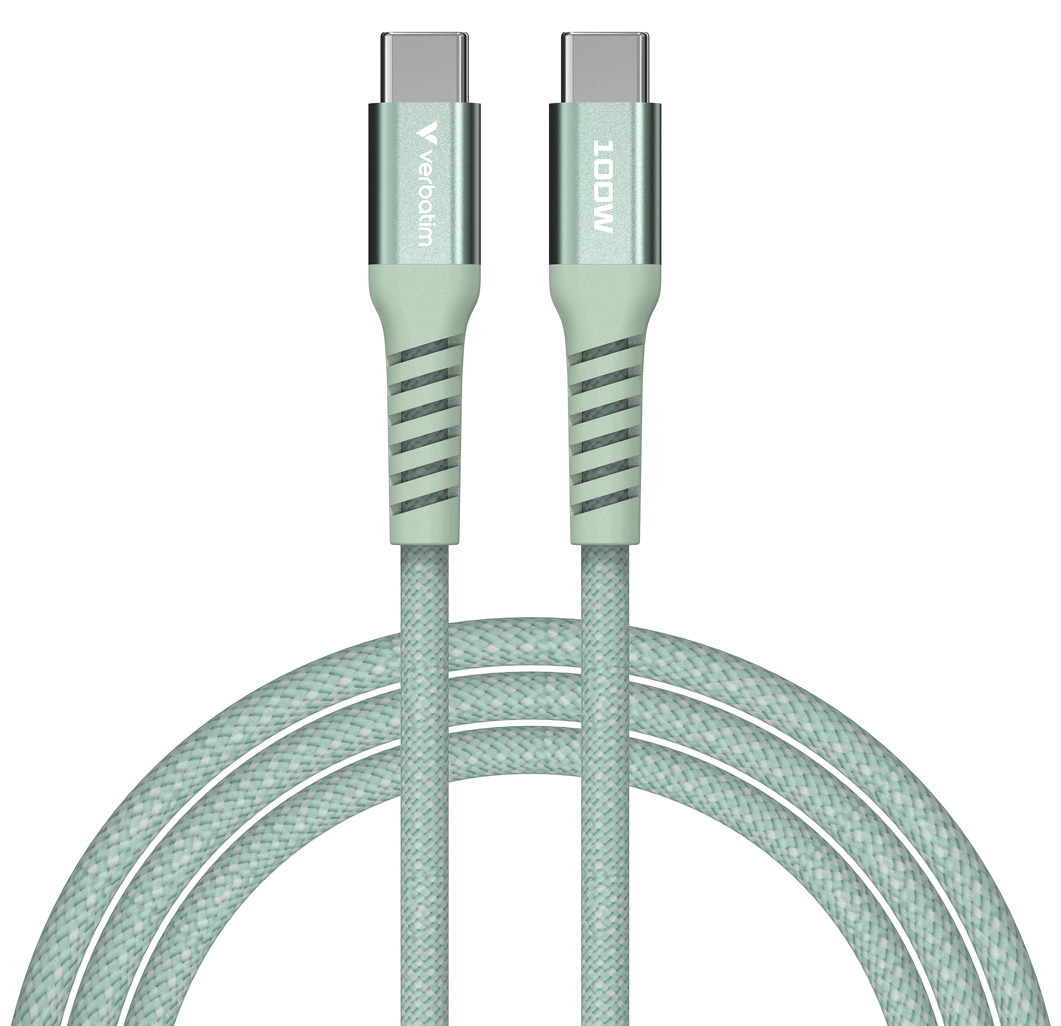 Кабель синхронизации данных Verbatim 100 Вт USB-C–USB-C 120 см Green (31855) - Фото 1